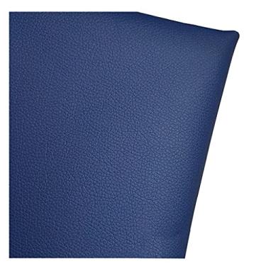 Imagem de Tecido de couro sintético courino 160 cm largura sofá móveis PU simulação couro material para estofamento artesanato assento de carro, marrom cáqui (tamanho: 1,6 x 1 m/5,25 x 3,28 pés) (azul royal