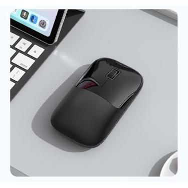 Imagem de Mouse sem fio alimentado por bateria Ratos de computador finos portáteis sem fio, compatíveis com baterias de laptop/PC Android não incluídas (preto)
