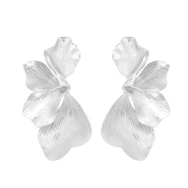 Imagem de Par de brincos chiques imitando pétalas de flores naturais, One size, Plástico, não tem