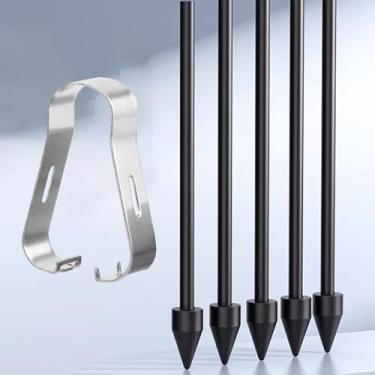 Imagem de 5 pontas de lápis pretas de substituição para Samsung Galaxy Note 20 Tab S7/S9/S9 Plus S Pen Tablet Stylus com 1 pinça de remoção