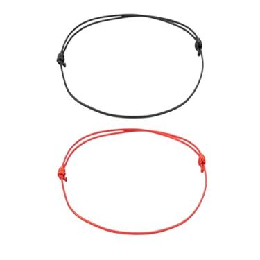 Imagem de Tornozeleira de corda de cera preta vermelha feita à mão para mulheres e homens, joias minimalistas, ajustáveis, à prova d'água, adjustable, Metal, Sem Pedra Preciosa