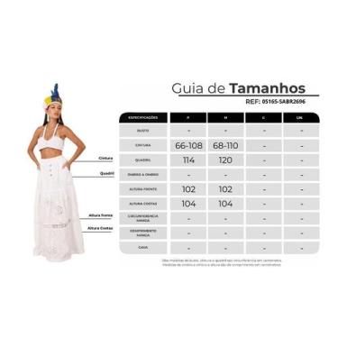 Imagem de Saia Longa Broderie Branco Yacamim G6, P, Branco