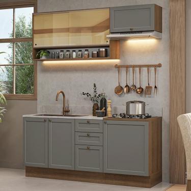 Imagem de Armário De Cozinha Completa 180 Cm Rustic-cinza Vik Madesa 05 Rustic-cinza