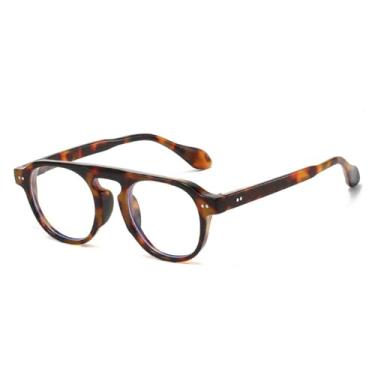 Imagem de Óculos de Sol Rivets Feminino UV400 Masculino com Lentes Transparentes e Armação para Esportes ao Ar Livre, Corrida e Ciclismo, Estampa de Leopardo