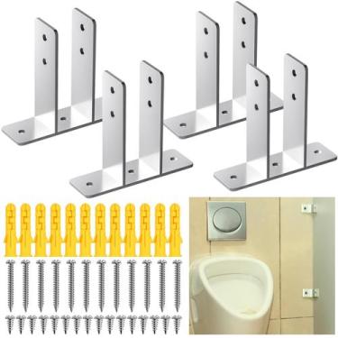 Imagem de Suportes de tela de mictório Blulu Polished Chrome, pacote com 4