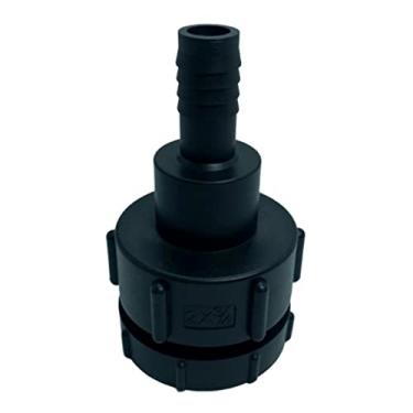 Imagem de Adaptador de conector de tanque IBC preto 62 mm de diâmetro | Material polipropileno PP | Serve para vários barris | para barris Shuchi e coreano | Conecta com segurança - Preto, 20 mm