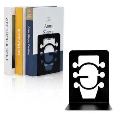 Imagem de Musiin Suportes para livros de metal em forma de guitarra, preto resistente, suportes de livros de música, CDs e revistas para biblioteca de estúdio de escritório em casa, par organizador de livros de