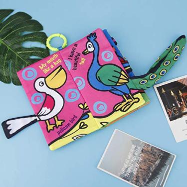 Imagem de Naroote Livro de Pano Com Estéreo Animal para Bebês, Livro de Interação Educacional Macio e Lavável para Jardim de Infância, Pano Colorido Com Pássaro para Crianças de 0 a 3 Anos (cauda de pássaro)