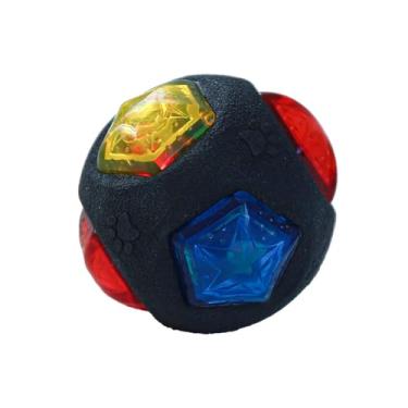 Imagem de KiBcsLic Bola de brinquedo para cães e gatos, brinquedo interativo para mastigar, presente para mastigar, suprimentos leves para animais de estimação, com, Seis Lados