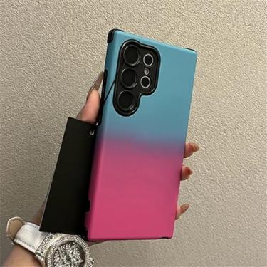 Imagem de MVVKKY Capa de celular luxuosa, degradê, fosca, à prova de choque, com airbag, rígida (para Samsung S25Plus/azul e rosa)