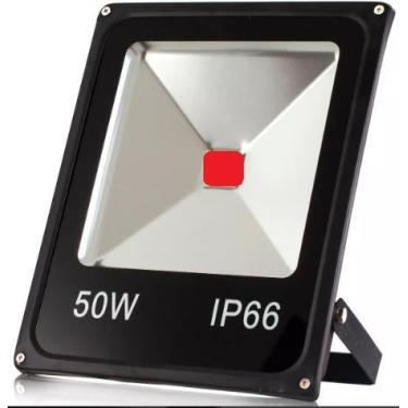 Imagem de Refletor Holofote LED COB 50w Vermelho - IP66 - Iluminação Eficiente e