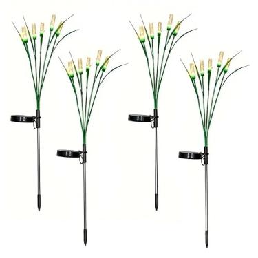 Imagem de Luminaria Solar Luz Luzes de Natal Solar De Fada Para Gramado Decoração e Enfeite para Jardim de Paisagem A Prova D'áGua, Requintado e Esteticamente Agradável(4 PÇ)