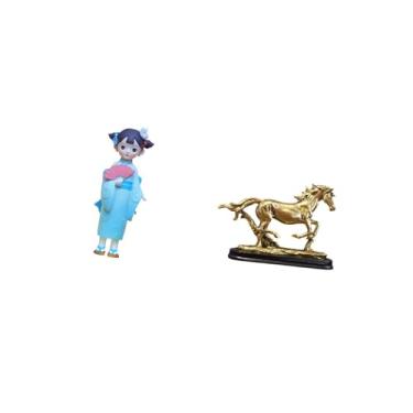 Imagem de Fenteer Escultura de Boneca Gueixa Kabuki Asiática, Peça de Arte Colecionável, Ornamento para Decoração de Quarto, Sala de Estar, Mesa, Estante E Casa.