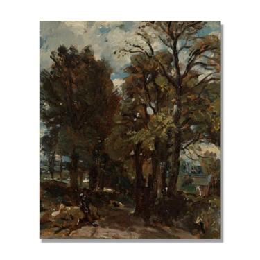 Imagem de NHLDZYH Arte de parede John Constable, (paisagem 18), pôster de pinturas famosas, decoração de parede com impressão de imagem retrô romantismo. Apenas tela 60 x 72 cm - 23,6 x 28,3 pol