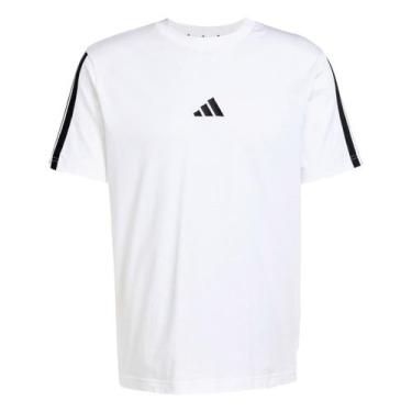 Imagem de Camiseta Adidas 3 Listras Masculina, Branco, GG