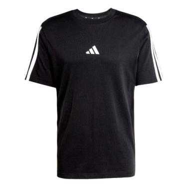 Imagem de Camiseta Adidas 3 Listras Masculina, Preto, G