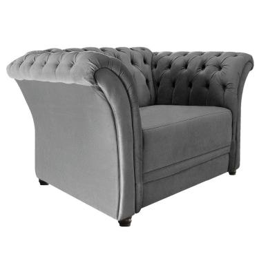 Imagem de Poltrona Decorativa Chesterfield Cinza