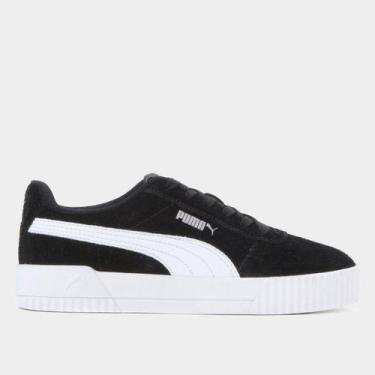 Imagem de Tênis Juvenil Puma Carina JR, Preto, Branco, 34