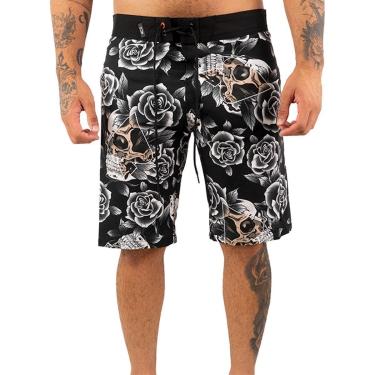 Imagem de Bermuda Água Mcd Caveiras E Rosas Masculino-Masculino
