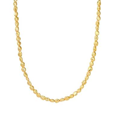 Imagem de YAMEEGO Colar feminino com contas de ouro, hipoalergênico, gargantilha, ajustável, banhado a ouro 18K, joia delicada em camadas, Free Size, Latão, Sem Pedra Preciosa