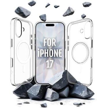 Imagem de Capa transparente Roxx | Como a original, apenas melhor | Resistente ao amarelamento | para iPhone 17 | com botão de câmera | Capa rígida | Proteção de tela e câmera | para acessórios MagSafe