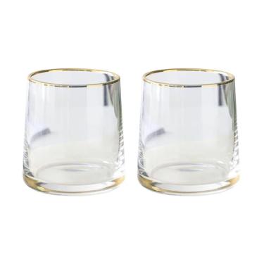 Imagem de Gaolinci 2 peças de copos de enxaguante bucal de vidro cilíndrico transparente clássico, copo de escovação de banheiro, 227 g