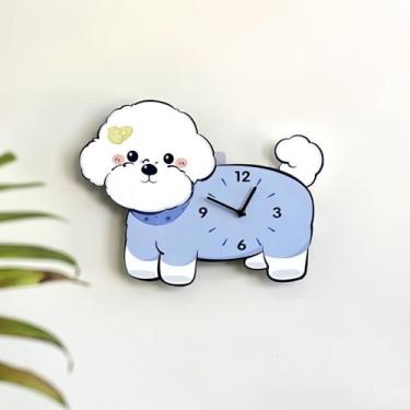 Imagem de Relógio de parede para quarto de madeira fofo e engraçado com cauda oscilante, 38 cm, grande, silencioso, sem tique-taque, operado por bateria, fácil de montar, criativo faça você mesmo, para sala de