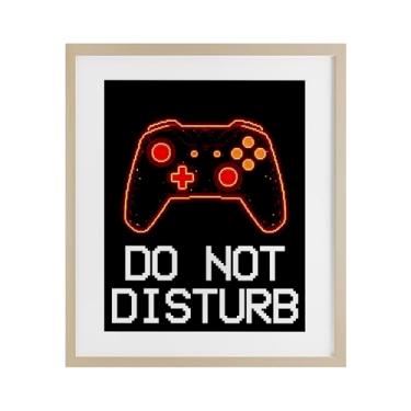 Imagem de Stupell Industries Do Not Disturb Neon Control Impressão emoldurada sob vidro, design de Kim Allen, 40 x 33
