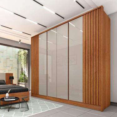 Imagem de Guarda Roupa Casal Ripado 6 Portas 6 Gavetas Barcelona-cinamomo-off White Tcil Móveis