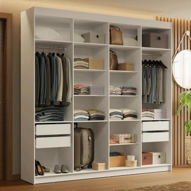 Imagem de Guarda-roupa Closet 4 Gavetas 216 Cm Venus Madesa Branco