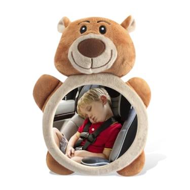 Imagem de DUSCOKE Espelho de carro de bebê voltado para trás, visualizador de assento traseiro de veículo com visão ampla de pelúcia, espelhos de assento de carro à prova de agitação de bebê à vista, espelho