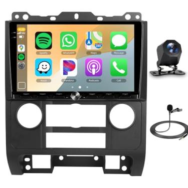 Imagem de Estéreo automotivo para Ford Escape (2007-2012)/Mazda Tribute (2007-2012) | 2 GB + 64 GB sem fio CarPlay Android Auto | Tela sensível ao toque de 23 cm | Botões físicos + botão de volume | Sistema