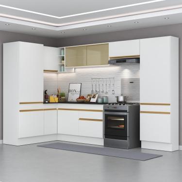 Imagem de Cozinha Completa De Canto Mp2090 Com Armário E Balcão Branca