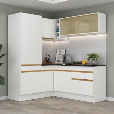 Imagem de Cozinha Completa De Canto Mp2088 Com Armário E Balcão Branca