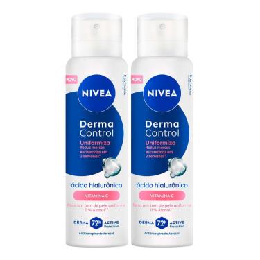 Imagem de Kit 2 Desodorante Nivea Derma Control Uniformiza 72h Antitranspirante Aerossol 150ml