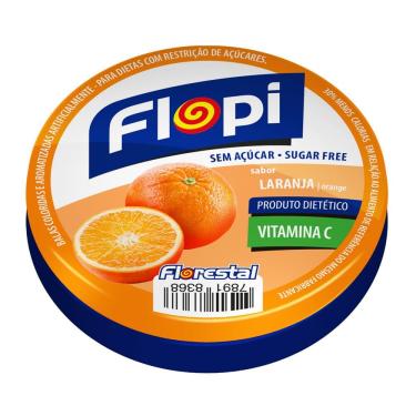 Imagem de Balas Flopi Diet Sabor Laranja com Vitamina C 40g