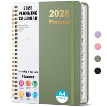 Imagem de Timart Agenda 2026, agenda semanal e mensal, janeiro de 2026 a dezembro de 2026, agenda de calendário de capa dura com abas, bolso interno para mulheres e homens, perfeita para escritório, escola