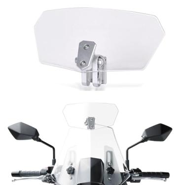 Imagem de Sresk Para-brisas universal de motocicleta rápida ajustável bicicleta elétrica scooter extensão defletor de vento para Harley Yamaha Honda Kawasaki e mais modelos de acessórios ou peças (transparente)