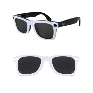 Imagem de HILEEN Clipe polarizado para Ray-Ban Meta Wayfarer RW4008 e Gen 2 RW4012 Grande 53-22 para homens e mulheres proteção UV - Preto