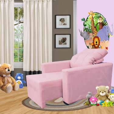 Imagem de Poltrona De Amamentação E Decoração Quarto Sala Reclinável Leticia Rosa