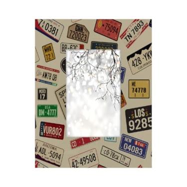 Imagem de Porta-retrato monograma digital retrô de 10 x 15 cm, feito de madeira maciça, 10 x 15 cm, moldura para exibição de mesa e montagem na parede, para decoração de casa e ideias de presentes para a