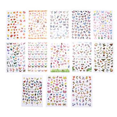 Imagem de 13 peças adesivo de arte de unha autoadesivo para decoração de unhas faça você mesmo ferramenta de decalques de manicure material de papel ecológico para casa salão de beleza