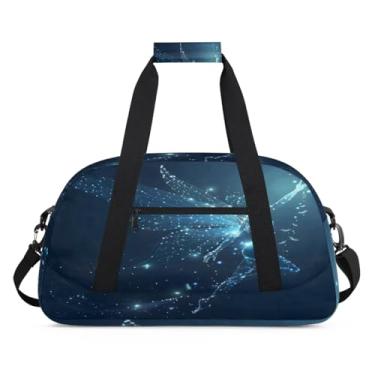 Imagem de Bolsa esportiva personalizada, animal, lobo, galáxia, universo com nome, bolsa de dormir personalizada, bolsa de fim de semana, bolsa de treino para dança, balé, academia, ginástica, mala, viagem