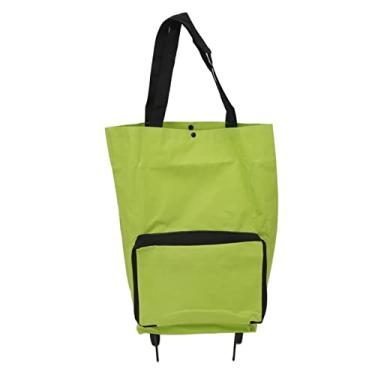 Imagem de HEEPDD Carrinho de Compras Dobrável Com Rodas, Bolsa de Armazenamento Dobrável Portátil, Carrinho de Lona Resistente de Grande Capacidade Com Material à Prova de Intempéries, para (Verde)