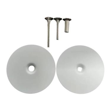 Imagem de BLWOTMOR Placa de Cobertura para Furo de Maçaneta Portátil, Redonda de 6,7 Cm (2,64 Polegadas), com Parafuso, para Gavetas, Armários E Quartos de Escritório, Branco, Tamanho real