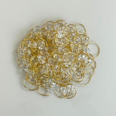 Imagem de Anel para Guardanapo, Kit com 02 Pçs, 4x3cm, Argola para Guardanapo Cristalino Dourado