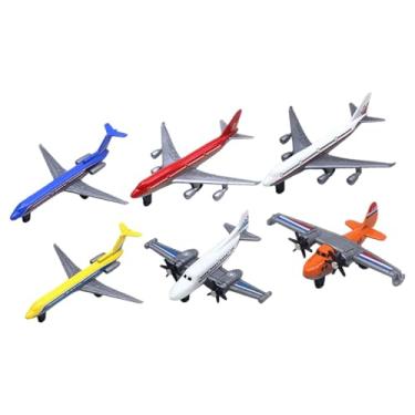Imagem de Almencla Conjunto de 6 aviões de metal fundido em escala 1:64, modelos de aeronaves de transporte para crianças e adultos. Ideal para decoração de mesa.