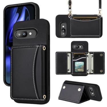 Imagem de Furiet Capa carteira para Google Pixel 9A com alça transversal de couro PU premium porta-cartões à prova de choque resistente acessórios de corpo inteiro capa fina para celular para Pixel9A A9 5G