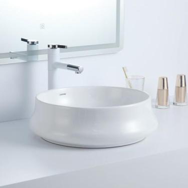 Imagem de Cuba Deend De Cerâmica Rotonda OndinaLuce Banheiro 43x43x14cm