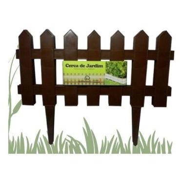 Imagem de 3 Cerquinhas De Plástico Decorativa Jardim Marrom 1,20 Mts - Wlplast